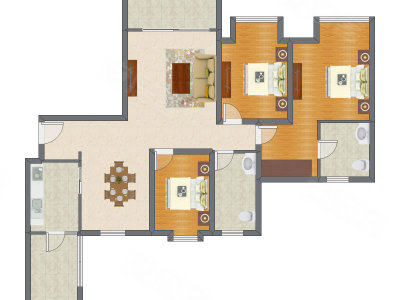 3室2厅 139.74平米