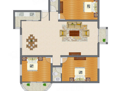 3室2厅 155.58平米