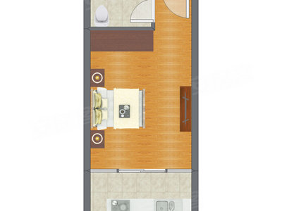 1室0厅 43.76平米