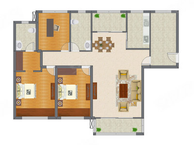 3室2厅 149.76平米户型图