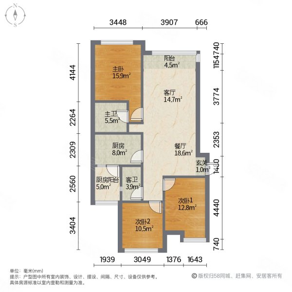 阳光100大湖第户型图图片