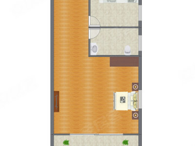 1室1厅 41.64平米