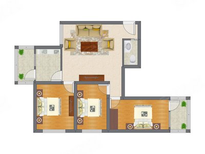 3室1厅 97.00平米