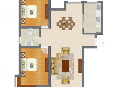 2室2厅 101.73平米户型图
