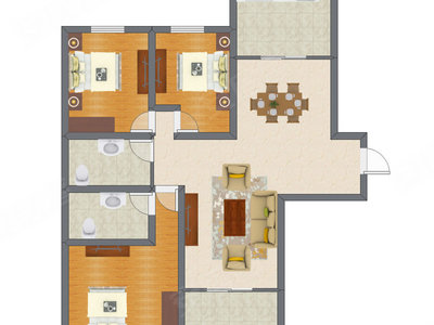 3室1厅 92.69平米