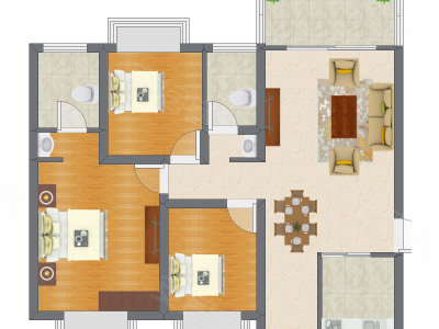 3室2厅 99.37平米