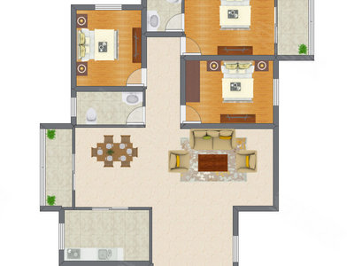 3室2厅 120.72平米