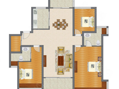 3室2厅 141.00平米