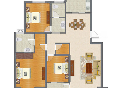 3室2厅 131.79平米
