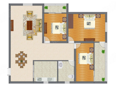 3室1厅 98.32平米
