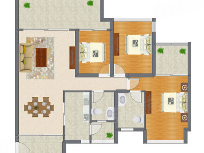 3室2厅 127.70平米