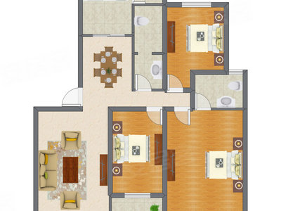 3室2厅 113.78平米
