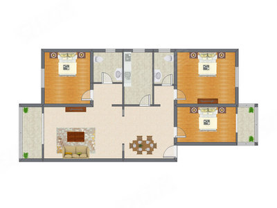 3室2厅 146.55平米