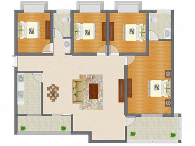 4室2厅 155.64平米