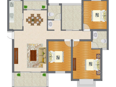 3室2厅 98.12平米