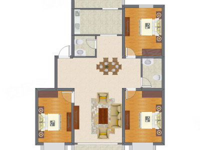3室2厅 141.27平米