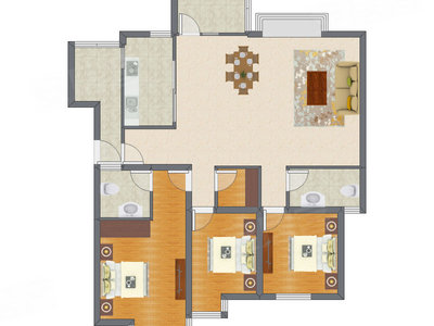 3室2厅 181.59平米