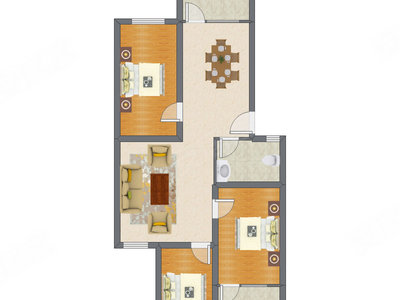 3室2厅 98.60平米