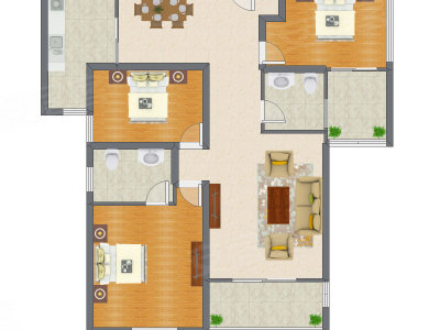 3室2厅 140.44平米