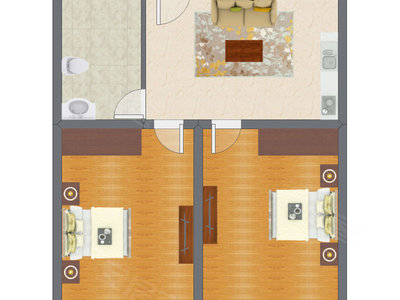 2室1厅 110.89平米