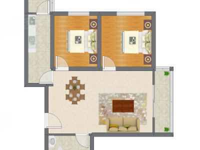 2室2厅 88.73平米