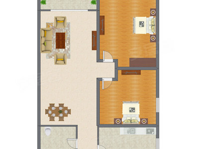 2室2厅 151.00平米户型图