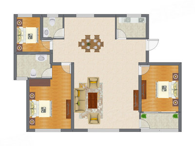 3室2厅 137.00平米