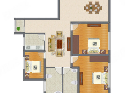 3室2厅 91.87平米