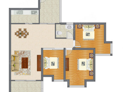 3室2厅 98.16平米