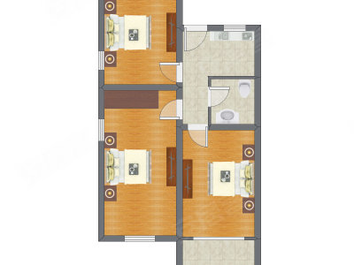 3室1厅 72.20平米