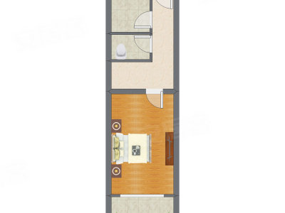 1室1厅 44.40平米