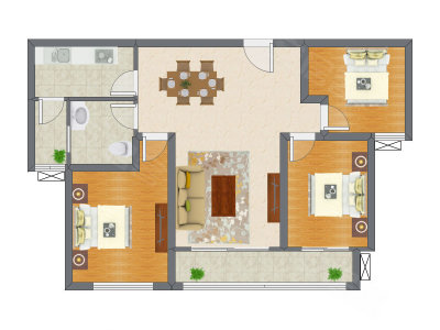 3室2厅 97.73平米