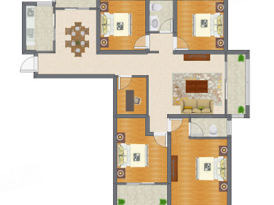 5室2厅 134.00平米户型图