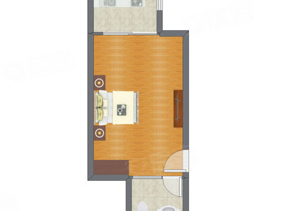 1室1厅 29.91平米户型图