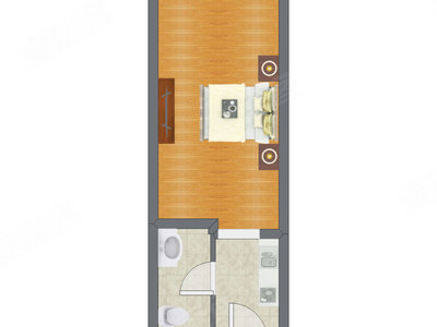 1室0厅 40.29平米户型图