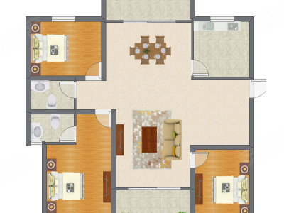 3室2厅 108.22平米