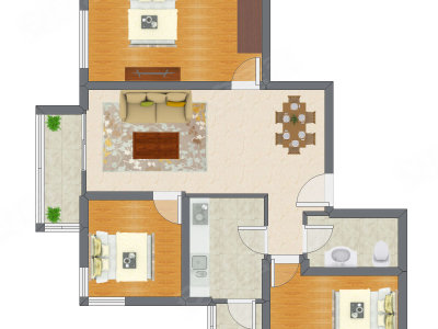 3室2厅 101.45平米