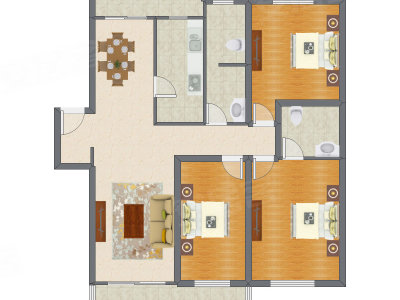 3室2厅 145.71平米