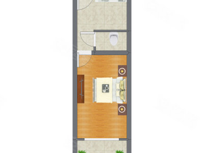 1室0厅 36.70平米户型图