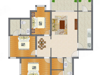 3室2厅 150.98平米