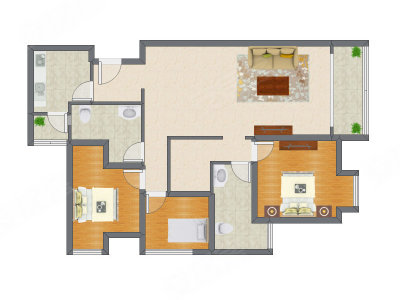 3室1厅 135.65平米