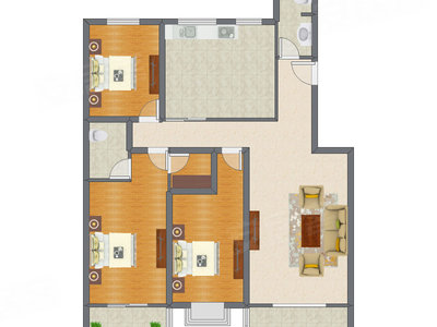 3室1厅 154.14平米