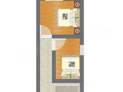 1室1厅 17.43平米户型图