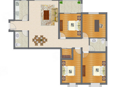 4室2厅 128.00平米