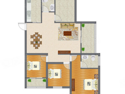 3室2厅 89.52平米
