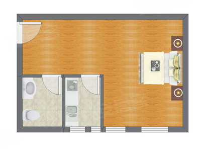 1室0厅 41.52平米户型图