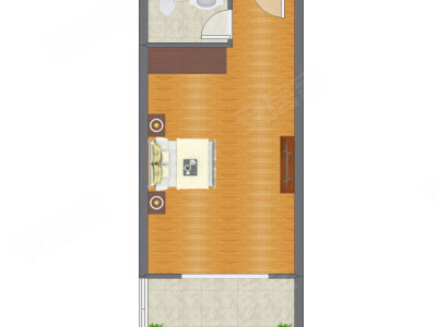 1室0厅 50.50平米户型图