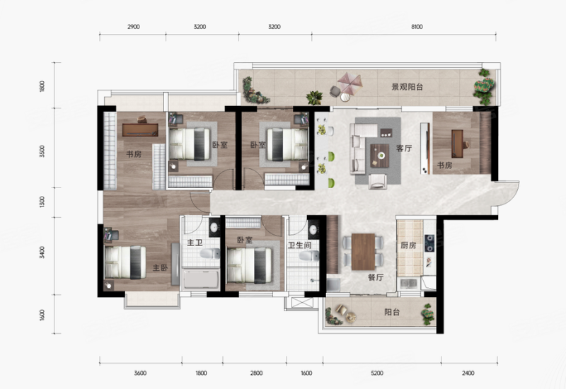 交投地产白石印5室2厅2卫180㎡北99万