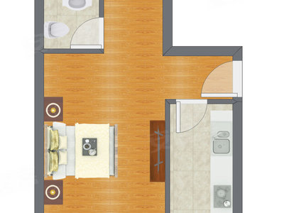 1室0厅 23.87平米户型图