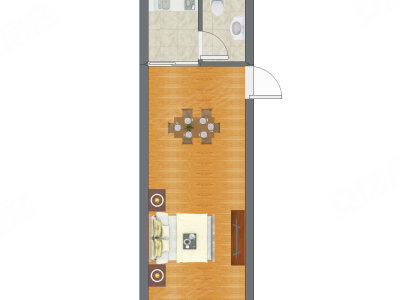 1室1厅 33.40平米